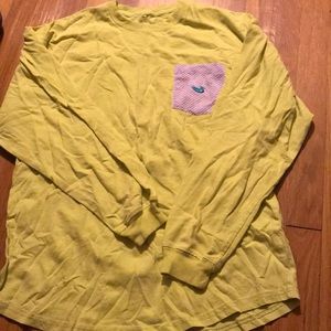 long sleeve southern marsh lime green & purple tee